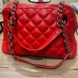 Red quilted leather Kate spade bag